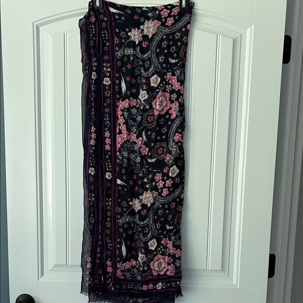 Loft Navy and Pink Wrap Scarf